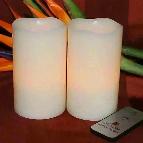 LED Lytes Remote Control Candles Set, 2 Candles, 3"X 5", Real Wax and Am… - Picture 4 of 9